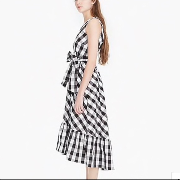 J. Crew Black and White Checkered Dress Size 2 (Without the wrap) - Picture 4 of 14